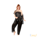 ⁦روب ستان نسائي 3 قطع - خامة ناعمة - ألوان زاهية - مقاسات L XL XXL XXXL - مصر⁩ - الصورة ⁦2⁩