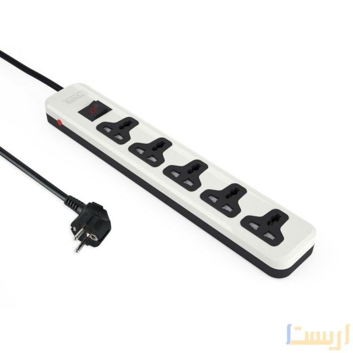 ⁦مشترك كهربائي 5 عيون من اي لوك ILOCK STRIP 5 UNIVERSAL مع كابل 3 متر وموصلات نحاسية عالية الجودة⁩ - الصورة ⁦1⁩