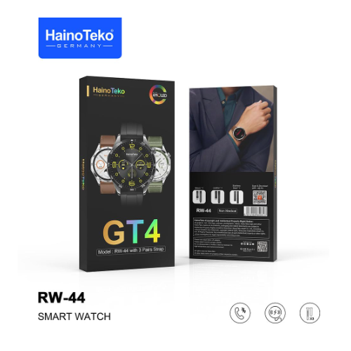 ساعة Haino Teko RW-44 (3) ساعة Haino Teko RW-44 سلفر | ساعة مكالمات تدعم العربية بالكامل | بلوتوث 5.2، شحن مجاني + ضمان 3 أشهر - الصورة 2