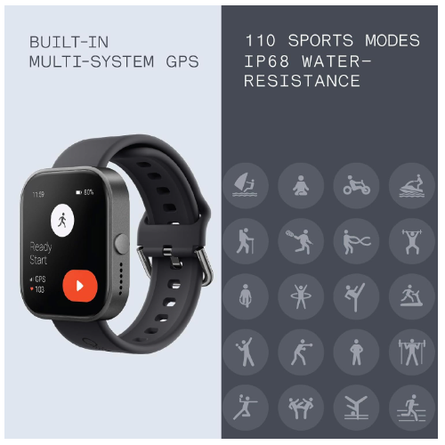 Nothing-CMF-Watch-Pro (2) Nothing CMF Watch Pro – ساعة ذكية بمكالمات وشاشة 1.96 | GPS رياضي، قياس الصحة (BP/SpO2) وضمان الوكيل 12 شهر. - الصورة 6