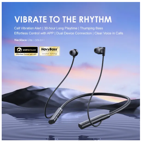 Oraimo-OEB-E311-–-سماعة-بلوتوث-اوريمو-جودة-صوت-ممتازة-وضمان-سنة-كاملة-3 سماعات بلوتوث Oraimo OEB-E311 لاسلكية - مانعة للضوضاء، 30 ساعة تشغيل، متوافقة مع أندرويد و آيفون، ضمان عام، أسود - الصورة 4