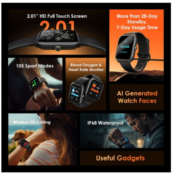 ⁦ساعة سمارت مكالمات Oraimo Watch 5 Lite OSW-804 | مقاس 49 مللي | قياس نبض وأكسجين | ضمان 12 شهر - اربستا⁩ - الصورة ⁦3⁩