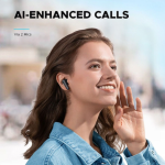 سماعة بلوتوث Anker R50i سوداء | مانعة للضجيج | 3 مايك | 75 ساعة تشغيل | Anker original earbuds | ضمان سنة - الصورة 2