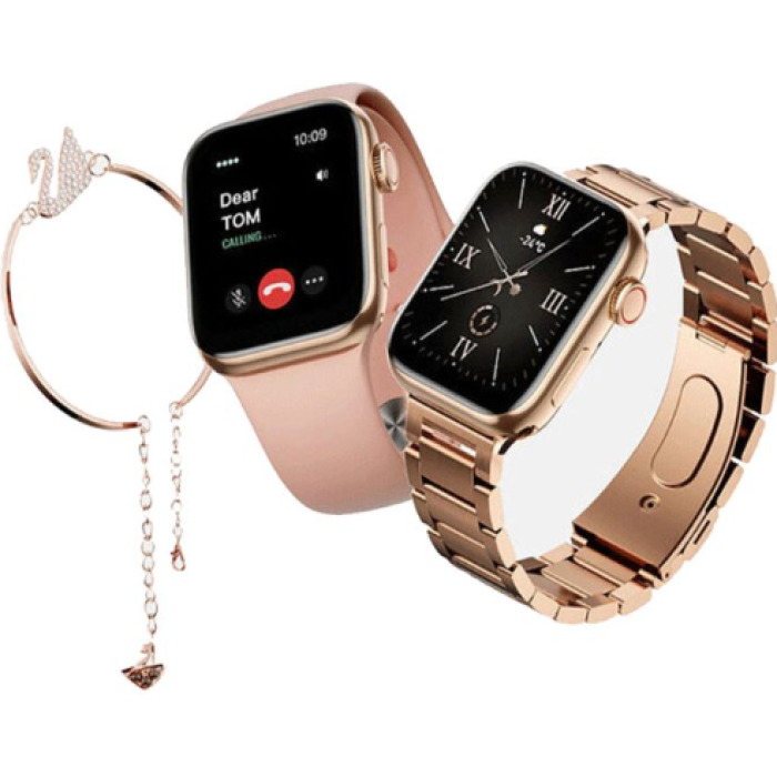 ⁦ساعة ذكية Haino Teko G9 Mini نسائية: مكالمات HD، مقاومة للماء IP47، تدعم العربية + 3 أساور وضمان 3 أشهر.⁩ - الصورة ⁦3⁩