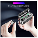 ⁦سماعات F9 TWS بلوتوث 5.0 لاسلكية مقاومة للماء IP54 – f9 earbuds مع ضمان 3 شهور، شاشة LED، مانعة للضجيج، مايك مزدوج، عمر بطارية 85 ساعة، متوافقة مع أندرويد و آيفون – لون أسود⁩ - الصورة ⁦3⁩