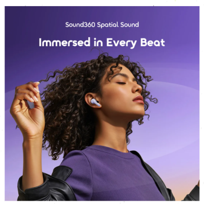 ⁦سماعات Oraimo SpaceBuds Lite OTW-324 بنفسجي | لاسلكية مانعة للضجيج | مقاومة للماء - 40 ساعة | Sound360 | ضمان عام⁩ - الصورة ⁦4⁩
